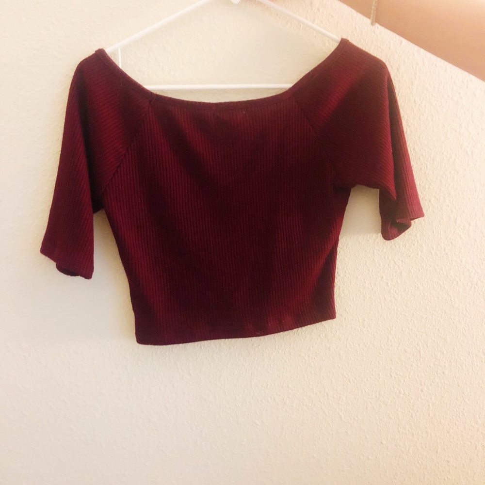 Crop, red, shirt